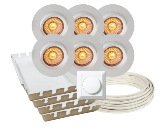Norlamp LED WarmDim downlightpakke 6 pk Norlamp LED WarmDim downlightpakke 6 pk