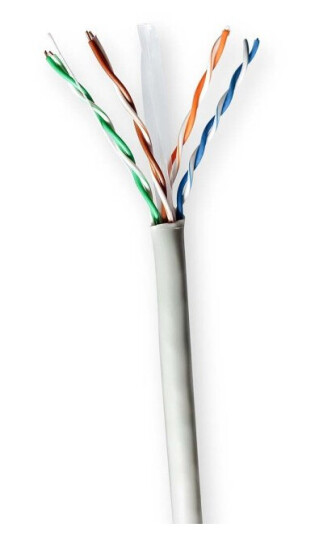 Nedis CAT6 Nettverkskabel 100m U/UTP Rund Grå PVC