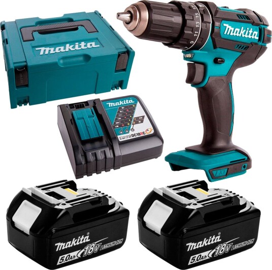 Makita Batteridrevet Borskrutrekker Sett Med Batteri DHP482RTJ 18v