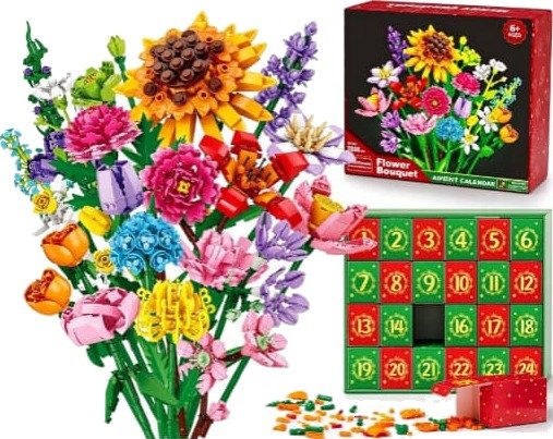 24 dagers jule nedtellingsgave – DIY byggbar blomsterblokk adventskalender – En jule nedtellingsgave egnet for voksne og familier