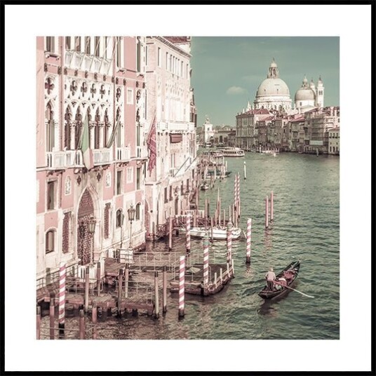VENICE Canal Grande with Santa Maria della Salute | urban vintage style Plakat Plakat / 40x40cm VENICE Canal Grande with Santa Maria della Salute | urban vintage style Plakat Plakat / 40x40cm