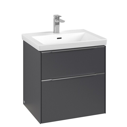 Villeroy & Boch Subway 3.0 Servantskap m/2 skuffer 572x576x478 mm Grafitt Matt Villeroy & Boch Subway 3.0 Servantskap m/2 skuffer 572x576x478 mm Grafitt Matt