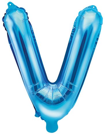 Bokstaven V Blå 35 cm Liten Folieballong Bokstaven V Blå 35 cm Liten Folieballong