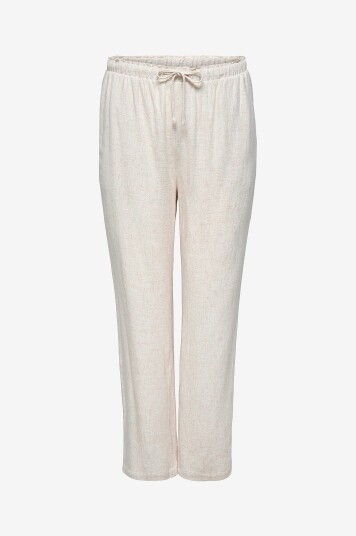 Only Carmakoma Bukser carSiesta HW Pull up Linen Bl Pnt Grå