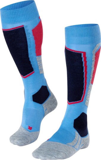Falke Women"s Sk2 Intermediate Wool Women Skiing Knee high Socks Blue Note 41 42