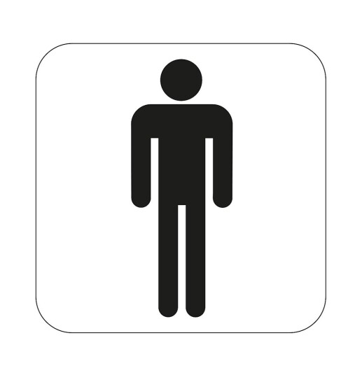 Habo  WC-Skilt Herre Hvit