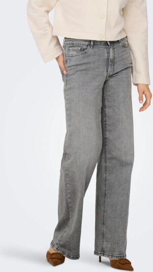 JDY Jdyfelina Fina Hw Wide Lt Grey Jeans Dnm Grey M x 32