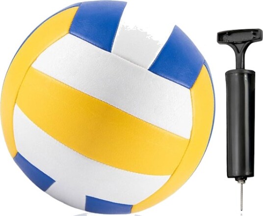 Offisiell størrelse 5 strandvolleyball: Myk volleyball med pumpe myk berøring for sportstrening og utendørs sandlek på stranden Offisiell størrelse 5 strandvolleyball: Myk volleyball med pumpe myk berøring for sportstrening og utendørs sandlek på stranden