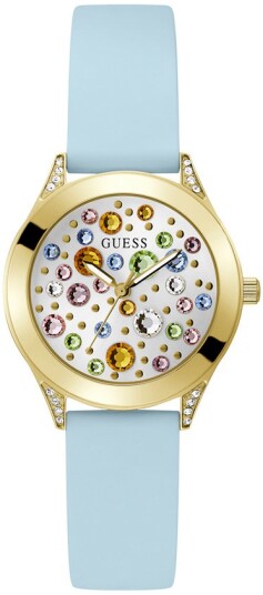 Guess Dameklokke GW0678L1 Mini Wonderlust Sølvfarget/Gummi Ø34 mm Guess Dameklokke GW0678L1 Mini Wonderlust Sølvfarget/Gummi Ø34 mm