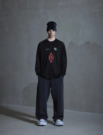 Han Kjøbenhavn Diamond Football Long Sleeve Black S