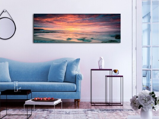 Tavla Beach in Crete 1 Part Narrow Red 135x45
