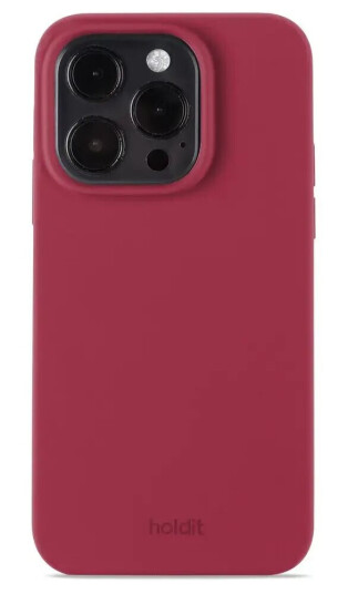 Holdit iPhone 15 Pro Soft Touch Silikon Deksel - Red Velvet