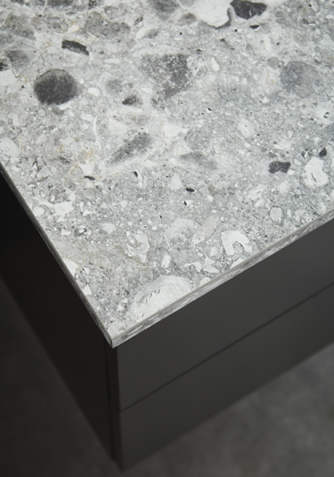 Hafa Benkeplate 800 Compact 80x39,2 cm Uten hull Grå Terrazzo