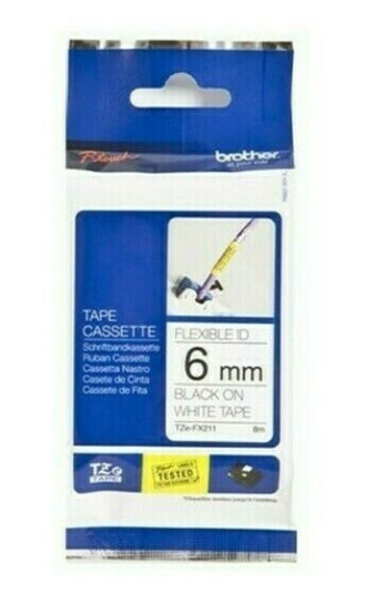 Brother TZEFX211 - Black On White - Roll (0.6 cm x 8 m) Brother TZEFX211 - Black On White - Roll (0.6 cm x 8 m)
