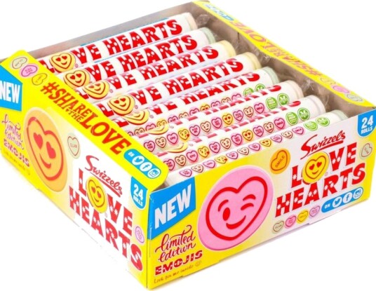24 stk Swizzels Love Hearts Giant Hel Eske