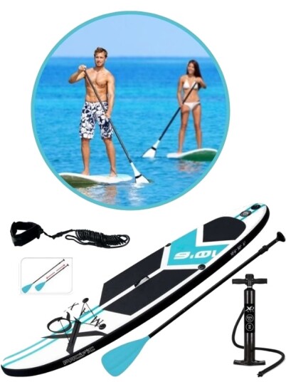 XQ Max Professional oppblåsbart SUP-brett 320 cm med pumpe, padleåre, finne og stropp maks vekt 150 kg