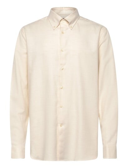 Morris Soft Lama Shirt Slim Fit   Cream   XXL