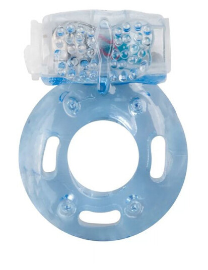 Easytoys Vibrerende Penisring m/ Rillet Klitorisstimulator