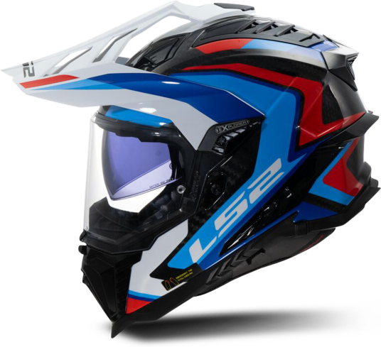 LS2 Adventurehjelm MX701 Explorer C Hvit-Blå LS2 Adventurehjelm MX701 Explorer C Hvit-Blå