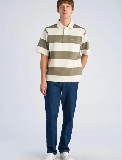 Lindbergh Rugby Polo Sweat S/S Cream M