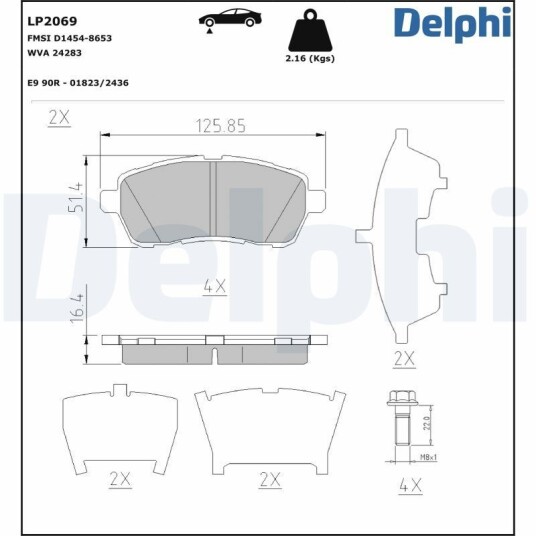 Bremseklosser DELPHI LP2069 Bremseklosser DELPHI LP2069