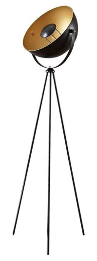 Lindby Svart og gyllen tripod-gulvlampe Meline Lindby Svart og gyllen tripod-gulvlampe Meline