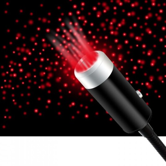 USB-Lampe som gir stjerneatmosfære i bilen, Rødt lys