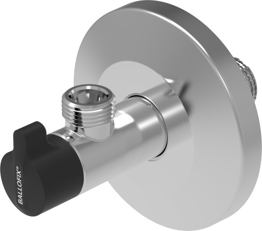 Broen Vinkelventil 1/2" X 3/8" Krom med Greb