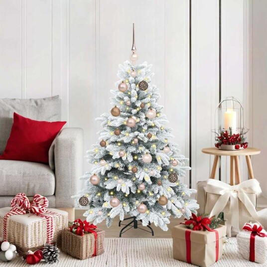 Kunstig juletre med 150 LED med stativ grønn 120 cm PE og PVC