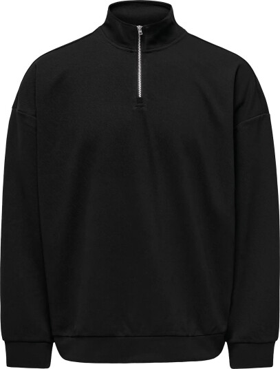 ONLY & SONS Onsnewkodyl Ovz Ls Halfzip High Neck Vd Black XS
