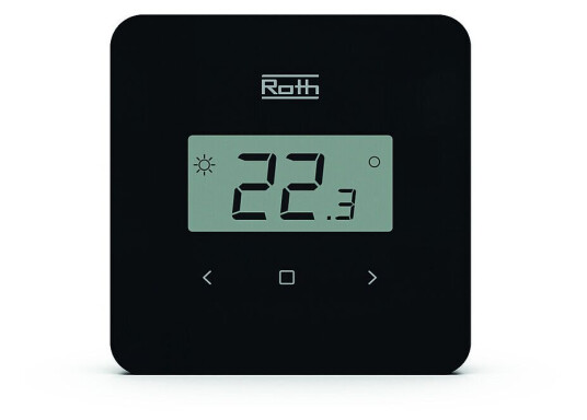 Roth Softline Romtermostat Trådløs, med display, Sort Roth Softline Romtermostat Trådløs, med display, Sort