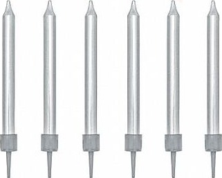 Cacas kakelys med holder sølv 6cm 6stk