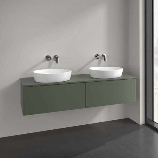 Villeroy & Boch Antao Servantskap med 2 skuffer 160x50x36 cm m/lys Grønn Matt Villeroy & Boch Antao Servantskap med 2 skuffer 160x50x36 cm m/lys Grønn Matt