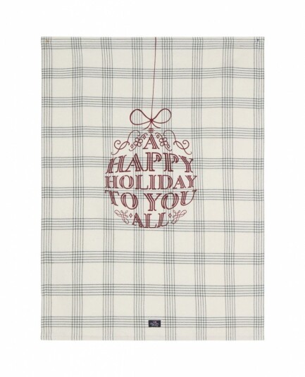 Lexington   Original kjøkkenhåndkle Happy Holiday 50x70 cm hvit/grønn