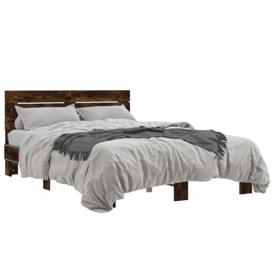 Sengeramme røkt eik 120x200 cm konstruert tre og metall 8721102614507