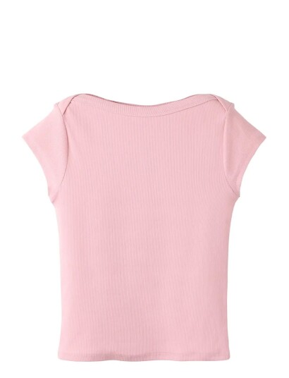 LMTD Nlfenvo Ss Short Boatneck S Top Pink 170 176 LMTD Nlfenvo Ss Short Boatneck S Top Pink 170 176