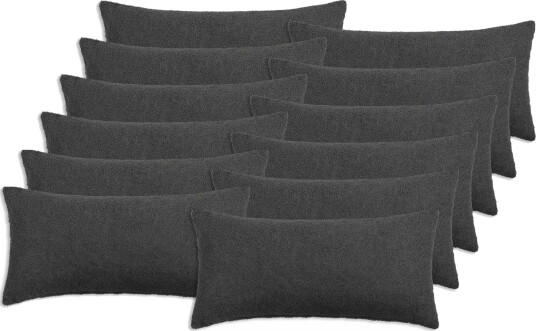 vidaXL Putetrekk 12 pcs HEERLEN Mørkegrå 40 x 80 cm Bouclé