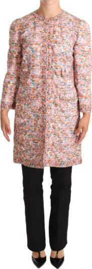 Dolce & Gabbana Multicolor Floral Print Silk Trench Coat Jacket Rosa XS Dolce & Gabbana Multicolor Floral Print Silk Trench Coat Jacket Rosa XS