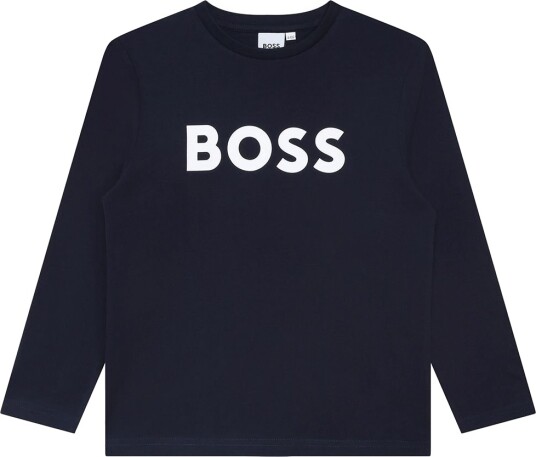 BOSS Genser Navy m. Hvit BOSS 10 år 140 Genser Blå