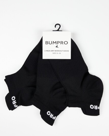 Bumpro 3-pack Airy Workout Socks Black - 35-38