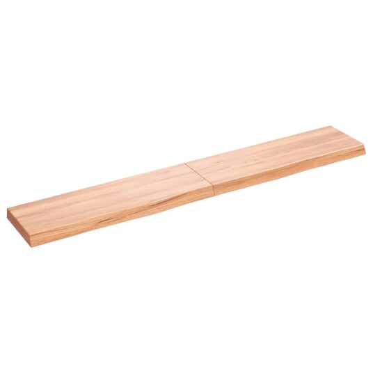 vidaXL Vegghylle lysebrun 180x30x6 cm behandlet heltre eik