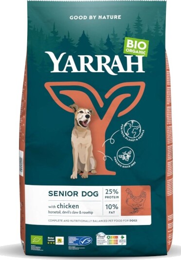 Yarrah Tørrfôr Senior Økologisk Med Økologisk Sparepakke Kylling 2 X 10 kg