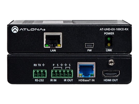 ATLONA AT-UHD-EX-100CE-RX - video/lyd/infrarød/seriell-utvider ATLONA AT-UHD-EX-100CE-RX - video/lyd/infrarød/seriell-utvider