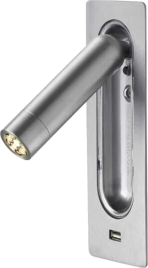 Marset Ledtube Vegglampe med USB i Aluminium