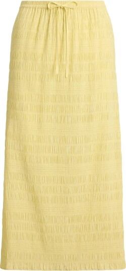 Polo Ralph Lauren Stretch Seersucker Wvn Skirt Yellow 40