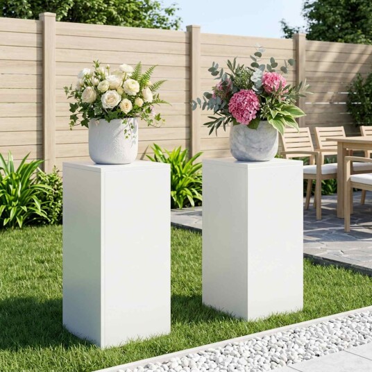 vidaXL Planteholder 2 pcs Hvit 30 x 30 x 60 cm Stål