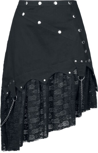 Gothicana by EMP   Goth Middellangt skjørt   Asymmetric   S til XXL   Damer   svart