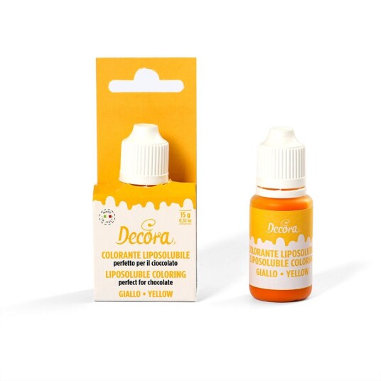 Decora Fettoppløselig Matfarge Gul 15g 