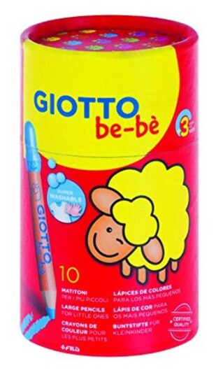 Giotto BeBe Super Jumbo Fargeblyanter I Boks 10 Pk
