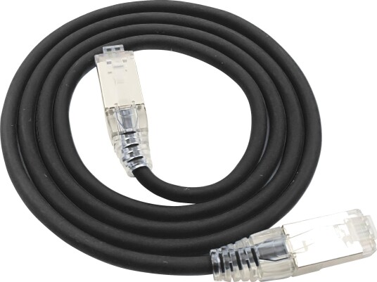LinkIT U/FTP Slim Cat.6a svart 2m LSZH | AWG 28 | Snagless | OD 4.8mm